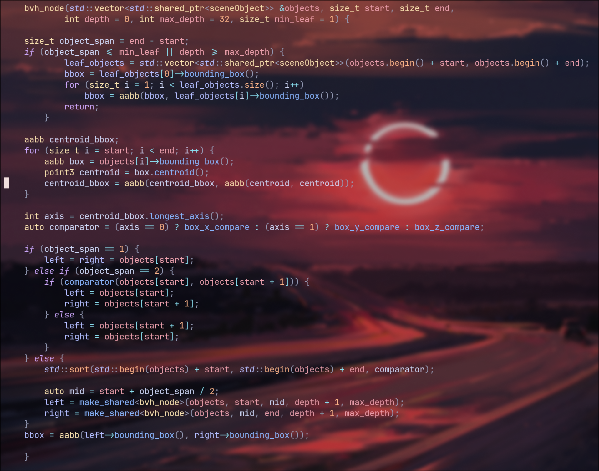 Bounding Volume Hierarchy Code.