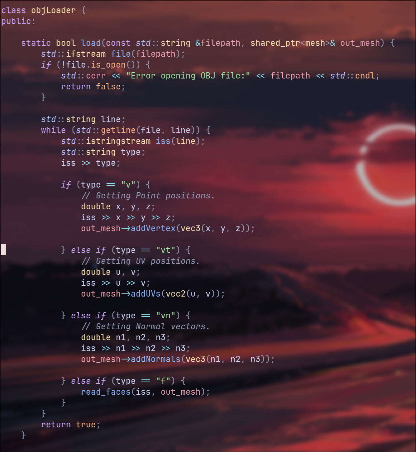 Load Obj Code.