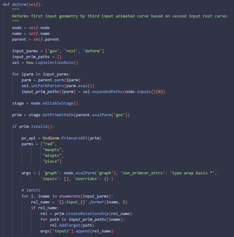 Initialise inputs code.