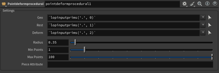 Point deform procedural parameters.