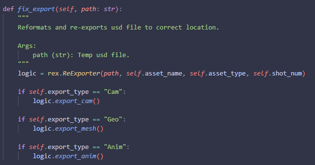 Fix export code.