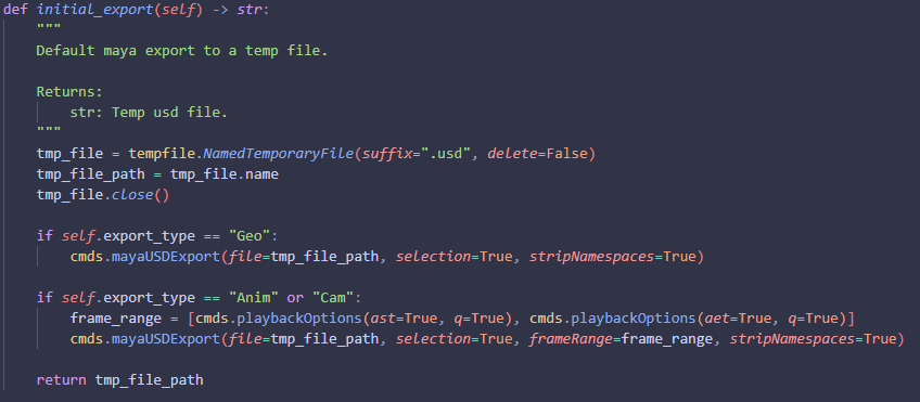 Initial export code.
