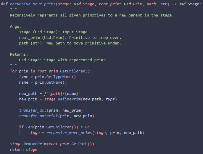 Recursive move prims code.