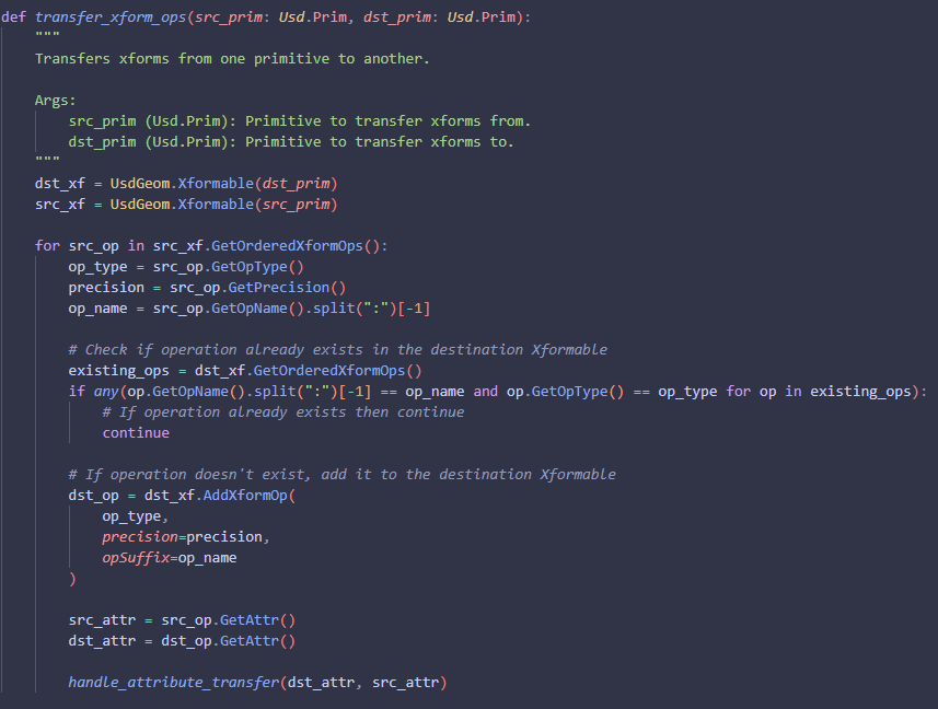 Transfer xform code.